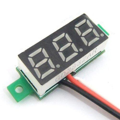 Roboway 0.28 inch 0-100V Three Wire DC Voltmeter Red