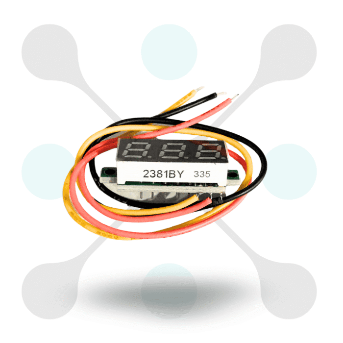 Roboway 0.28inch 0-100V Three Wire DC Voltmeter Yellow