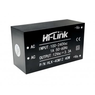 Roboway Hi-link HLK-40M12 100-240V to 12v 40W 3.3A Ac-Dc Isolated Power Converter Module