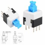 roboway 7x7mm 6 pin dpdt self lock push switch