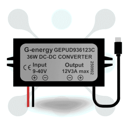 roboway G-energy 12v 24v 36v To 12V 3A 36W Dc Dc Converter Type-C Output