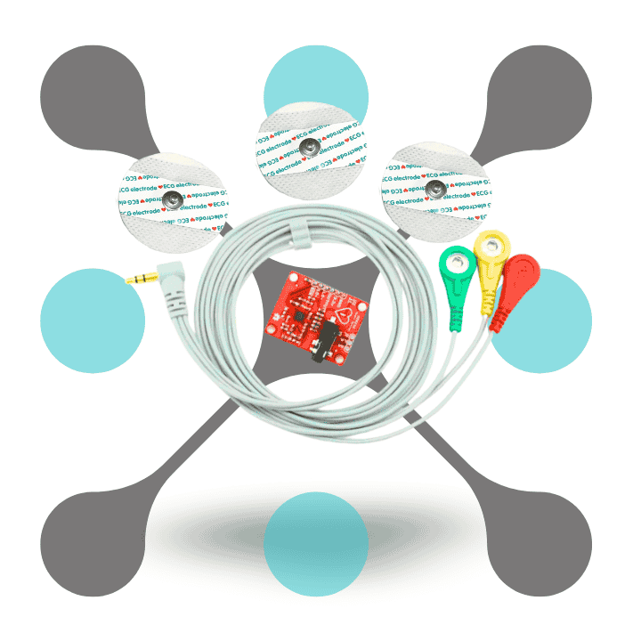 roboway Heart Rate Monitor Kit with AD8232 ECG sensor module