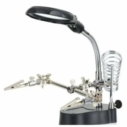 roboway logo sqroboway mg16126 pcb with multifunctional magnifier magnifying glass and soldering iron stand with led light