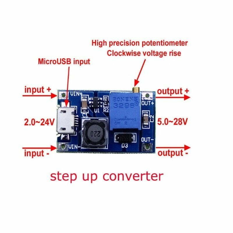 MT3608 2A DC-DC Boost Converter Step Up Module with micro usb - roboway