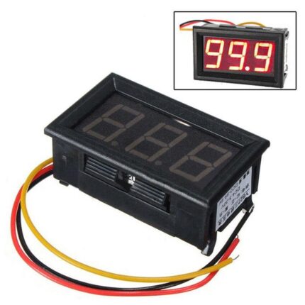 Roboway 0.56inch 0-100V Three Wire LED Display Digital DC Voltmeter-RED
