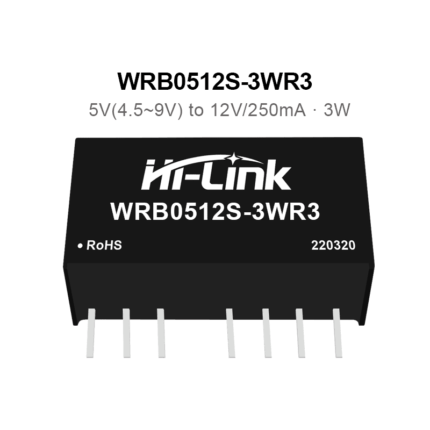 WRB0512S-3WR3 5V to 12V 3W 250mA DC to DC Isolation