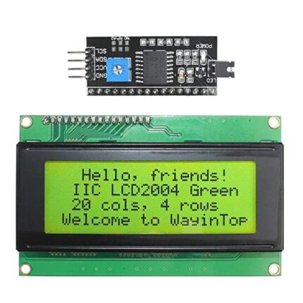 Roboway 2004 LCD Display Module with IIC/I2C/TWI Serial Interface Adapter Green