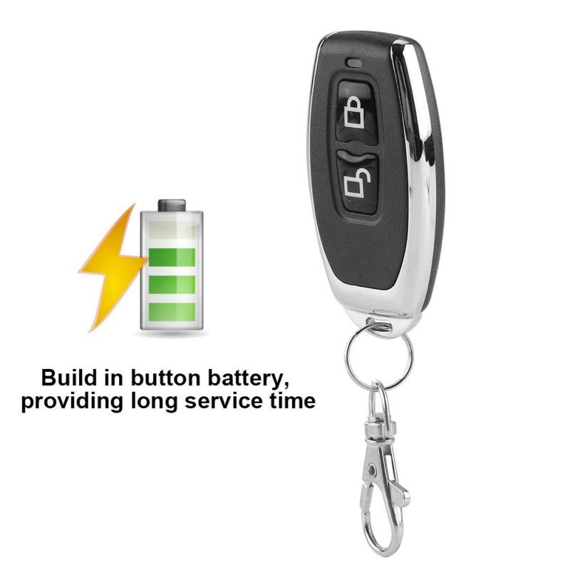 2 Channel Wireless Two Button RF Remote LOCK-UNLOCK MODEL 433MHz EV1527 learning code Black