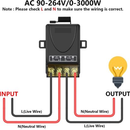 Roboway AC85-220V 433Mhz 1 Channel Relay With 2 Button Rf remote