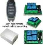 433MHz 24V 4 Channel Relay Module Wireless with RF Remote Control Switch without Battery ABCD MODEL BLACK