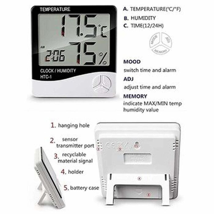 Roboway HTC-1 Indoor Temperature Humidity Thermometer