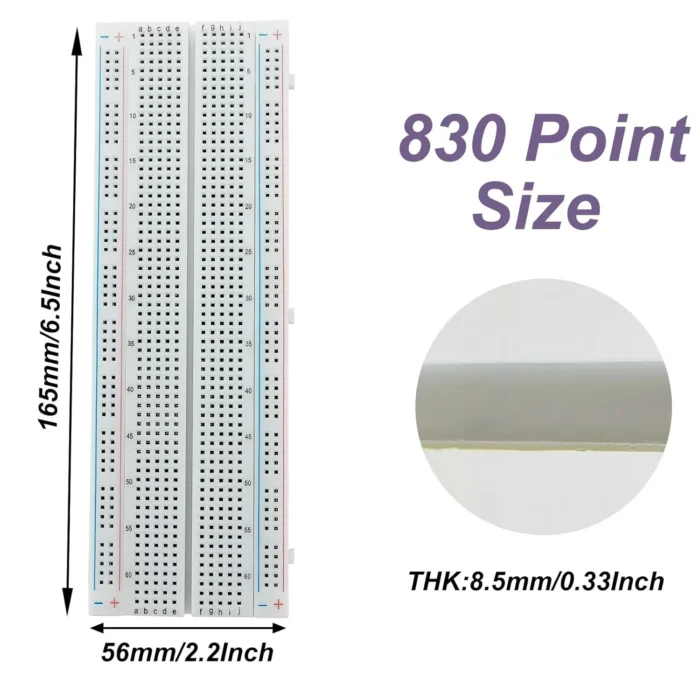 MB102 830 Points Solderless Prototype PCB Breadboard High Quality