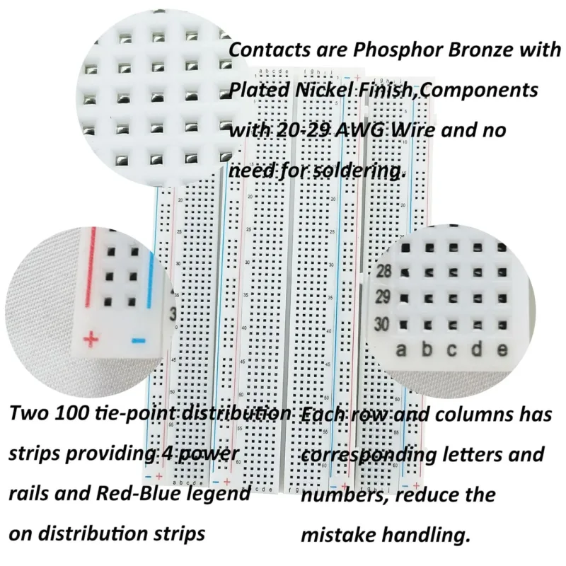 MB102 830 Points Solderless Prototype PCB Breadboard High Quality