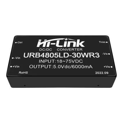 Hi-link URB4805LD-30WR3 48V To 5V 30W 6A Dc-Dc Converter 1500VDC Isolated Power Module