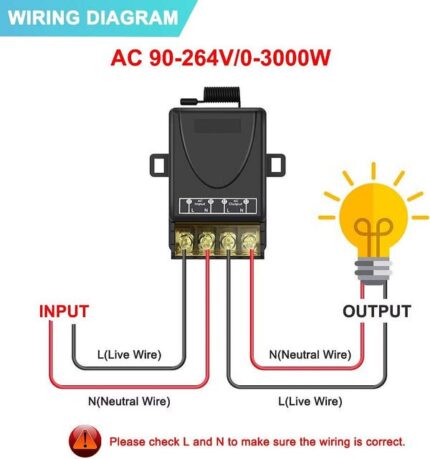 433MHz High range Ac 220v 30a Relay Wireless RF Remote Control Switch & 1 CH Transmitter circuit diagram