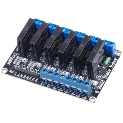6 Channel 12V Solid State Relay Module High Level Trigger Black for Arduino