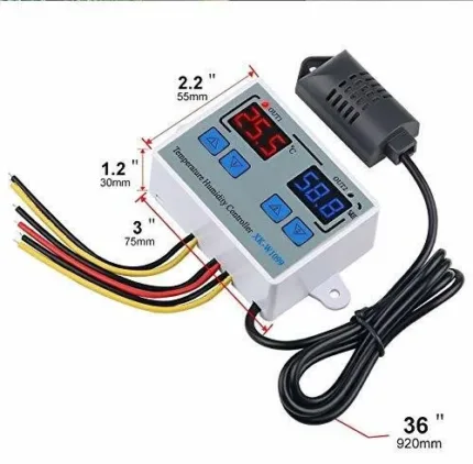 dimension of roboway w1099 temperature humidity controller