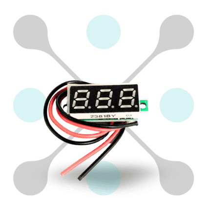 roboway 0.72 cm 0.28 inch 3.5-30V Two Wire DC Voltmeter Yellow