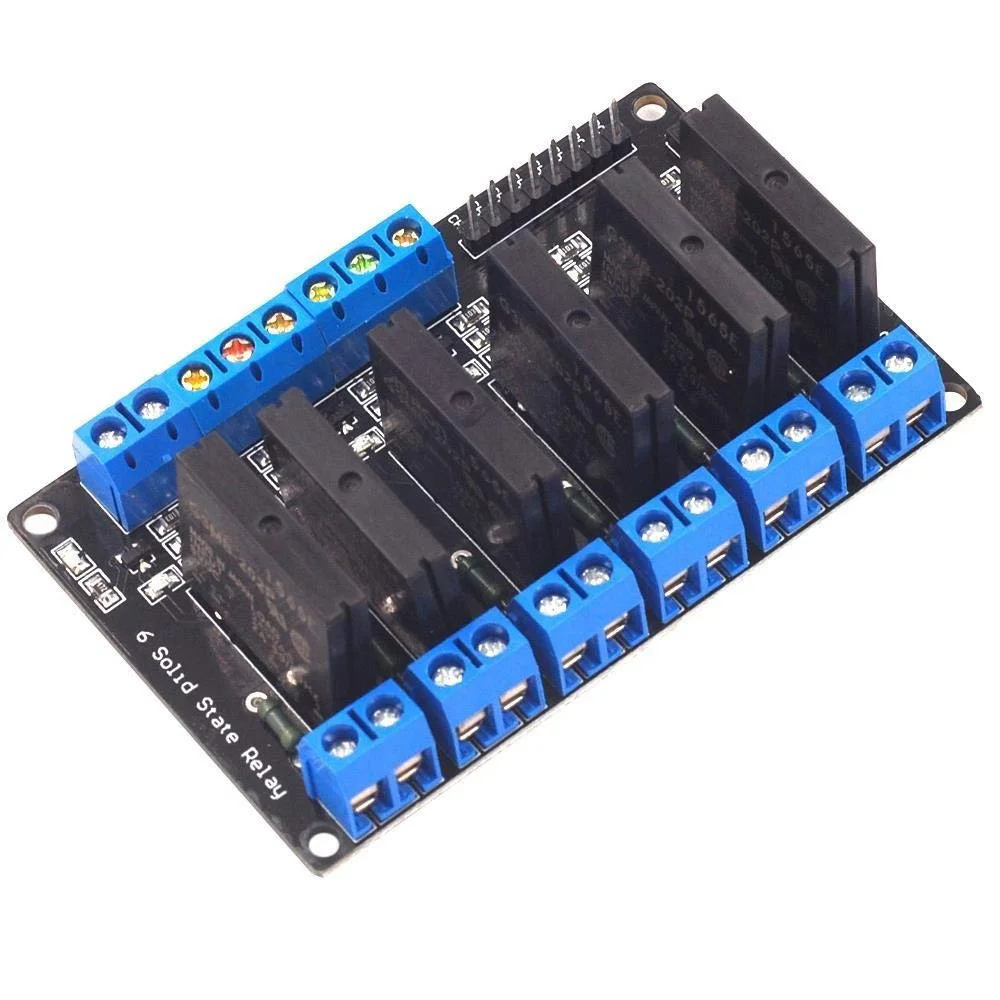 roboway 6 channel 24V Relay module solid state low level ssr dc control 250v 2a with resistive
