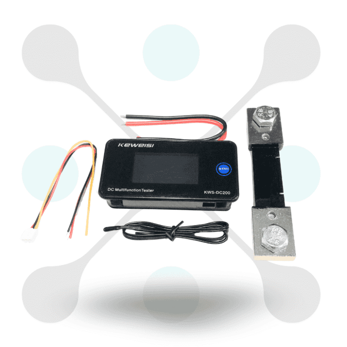 roboway Color Lcd Digital Wattmeter Dc 0-200V 100A Voltmeter Ammeter Power Meter Indicator With Shunt