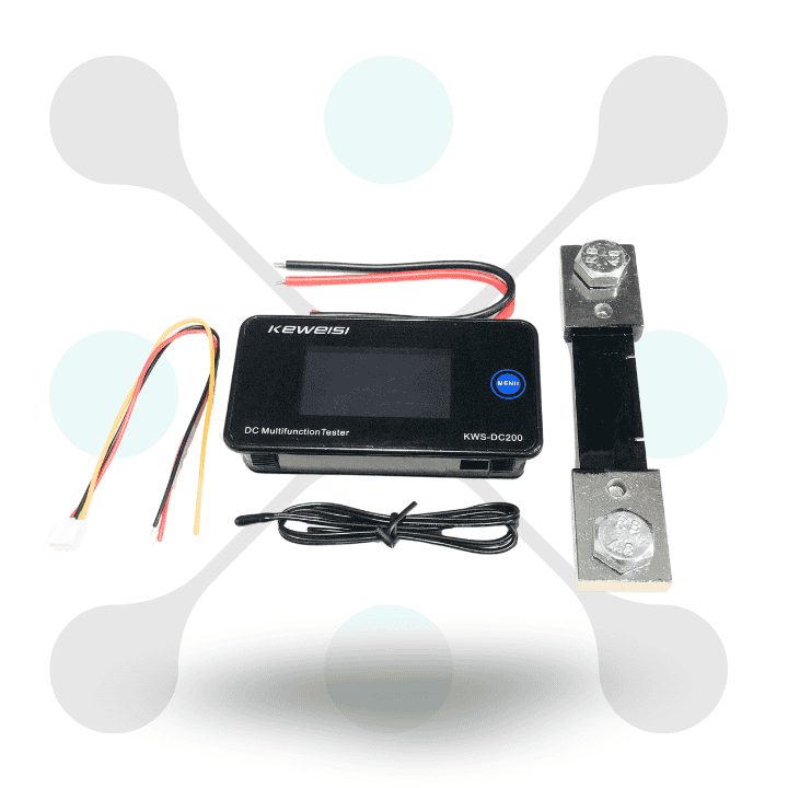 roboway Color Lcd Digital Wattmeter Dc 0-200V 100A Voltmeter Ammeter Power Meter Indicator With Shunt