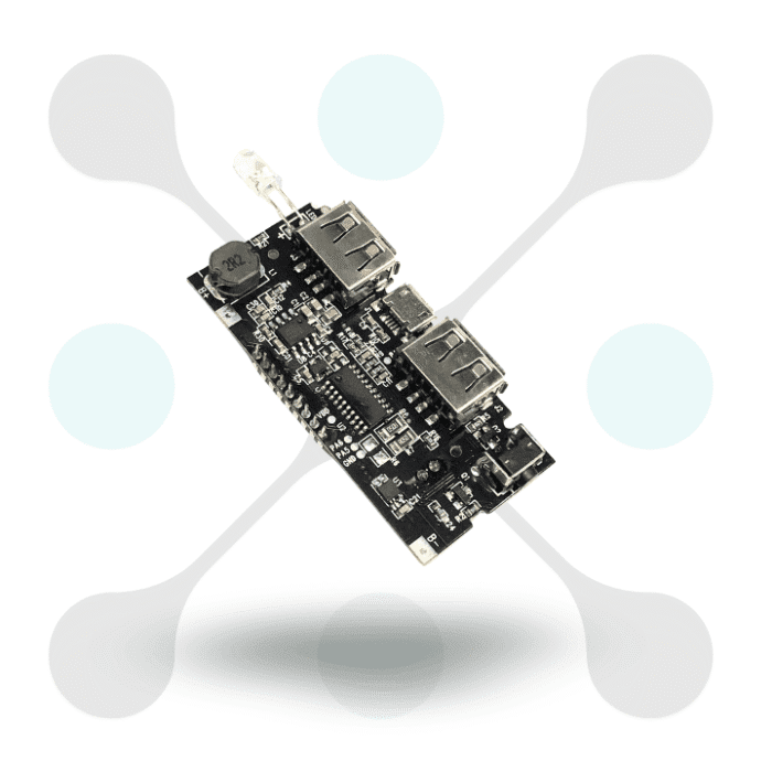 roboway Dual USB 5V 1A 2.1A PCB Power Module with LCD For Lithium Battery