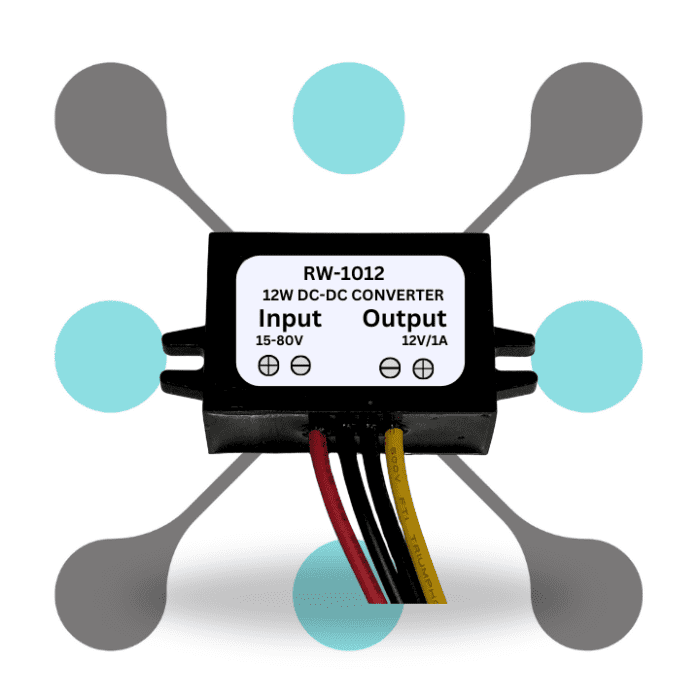 roboway G-energy DC 24V 48V 72V to 12V 1A 12W Dc Dc Converters IP68 Step Down Power Supply Module