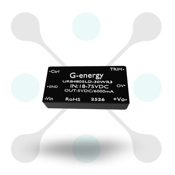 roboway G-energy URB4805LD-30WR3 48V To 5V 30W 6A Dc-Dc Converter 1500VDC Isolated Power Module