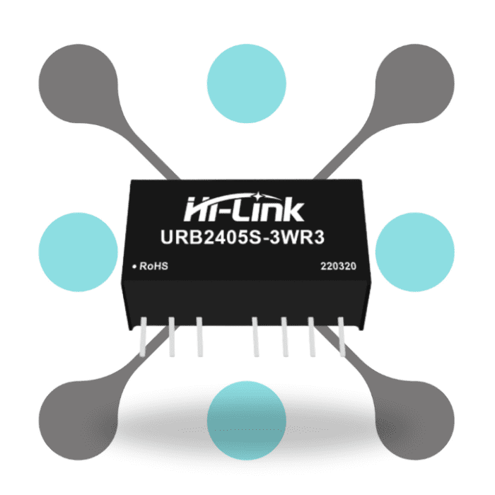 roboway Hi-link URB2405S-3WR3 24V to 5V 3W 600mA DC to DC Isolation Voltage 1500VDC Power Module Converter