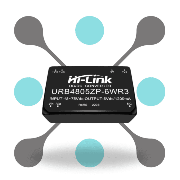 roboway Hi-link URB4805ZP-6WR3 48V to 5V 6W 1.2A DC Converter Isolated Power Supply Module DIP Package