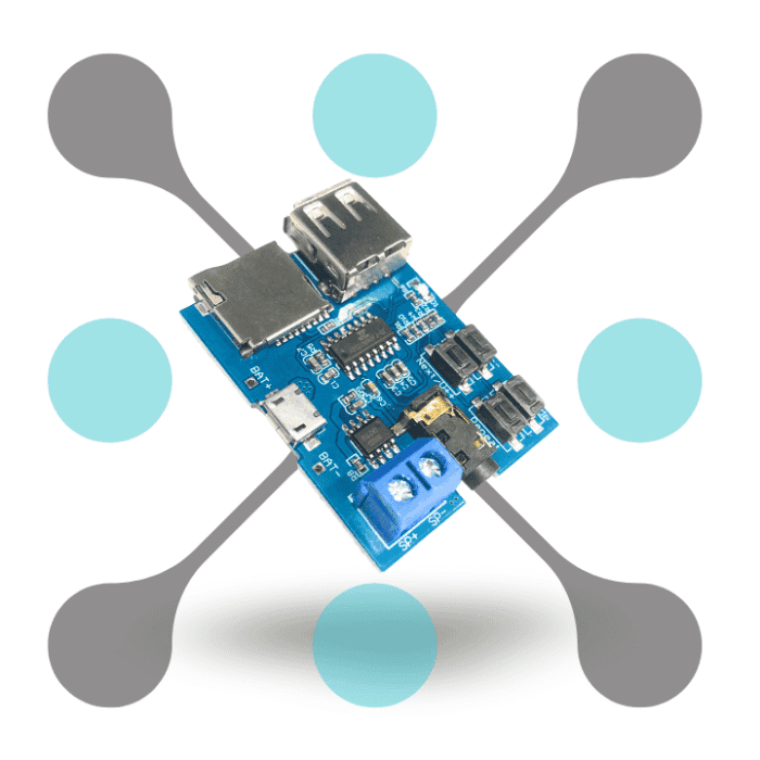 roboway Non-Destructive MP3 Decoding Board with Self-Powered TF Card U Disk Decoded Player Module
