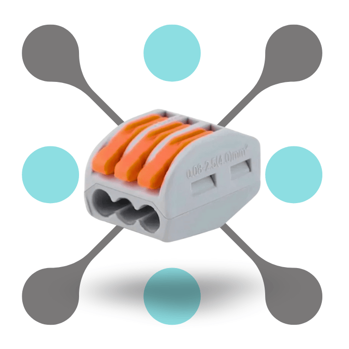 roboway PCT-213 3 Pole Quick Wire Connector 0.08-2.5mm Terminal Block with Spring Lock Lever