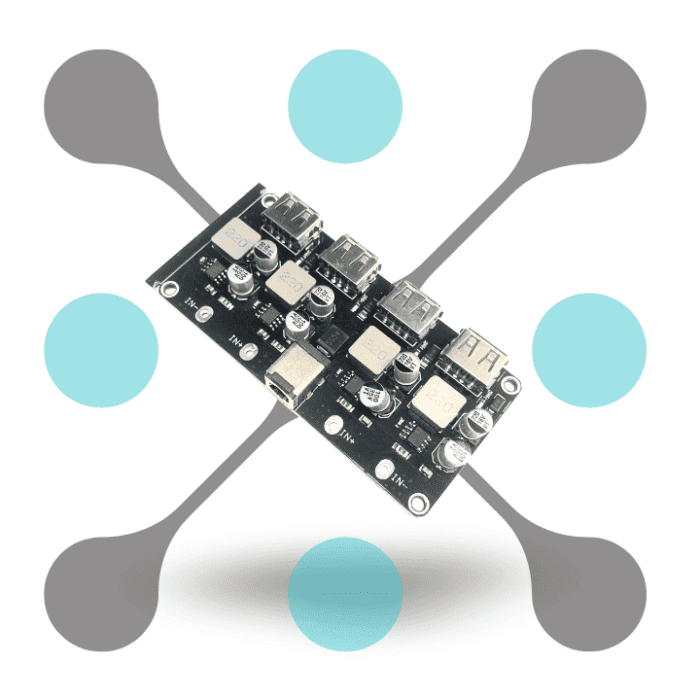 roboway QC3.0 QC2.0 USB DC-DC Buck Converter Charging Step Down Module 6-32V 9V 12V 24V to Fast Quick Charger Circuit Board 3V 5V 12V Four Channel