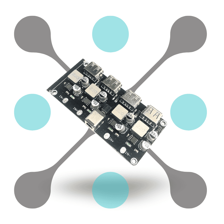 roboway QC3.0 QC2.0 USB DC-DC Buck Converter Charging Step Down Module 6-32V 9V 12V 24V to Fast Quick Charger Circuit Board 3V 5V 12V Four Channel