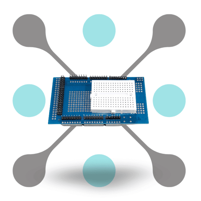 roboway V3.0 Prototype Shield For Arduino Mega with breadboard