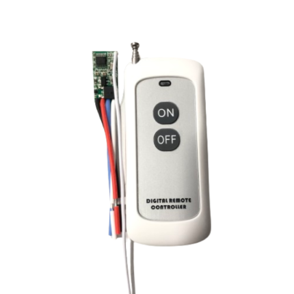 roboway Wireless 433Mhz RF Module With MOSFET WITH 2 BUTTON WHITE REMOTE
