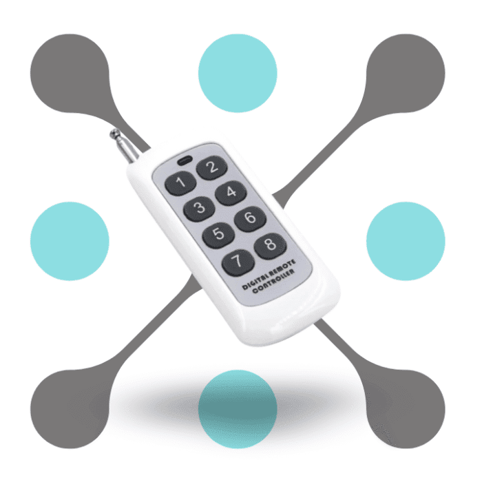 roboway 433MHz 8 channel White rf remote