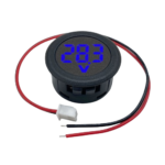 Roboway DC 5-100V Circular Two Wire Voltmeter Round Blue LED Display