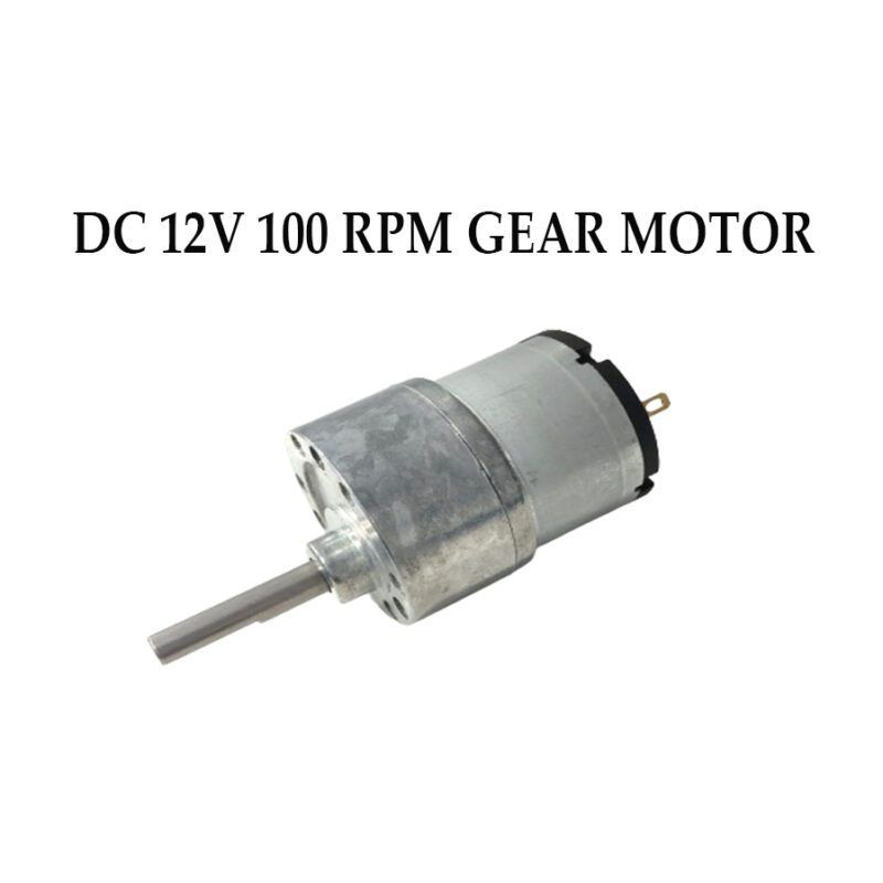 roboway DC 12V 100 RPM GEAR MOTOR SIDE SHAFT SILENT