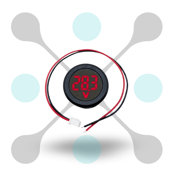 roboway Circular Two-Wire Voltmeter DC 5-100V Round LED Display Red