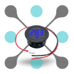 roboway DC 5-100V Circular Two Wire Voltmeter Round Blue LED Display