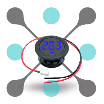 roboway DC 5-100V Circular Two Wire Voltmeter Round Blue LED Display