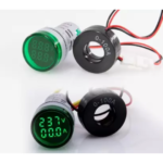 Green Round LED Dual Display AC Amp Volt Ampere meter Voltmeter Ammeter Digital Voltage Current Ampere Meter Indicator 60-220V