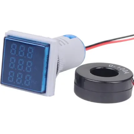 blue digital display 3 in 1 ac 60 500v 100a voltmeter ammeter frequency meter 22mm signal light led lamp indicator with ct