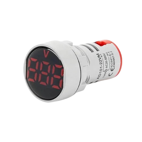 RED Round LED Dual Display AC Amp Volt Ampere meter Voltmeter Ammeter Digital Voltage Current Ampere Meter Indicator 60-500V 220V