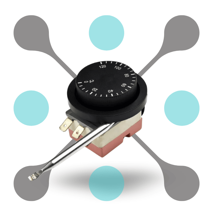 roboway 0-120°C Adjustable Capillary Thermostat Switch 2-Pin Normally Closed 2ft Sensor