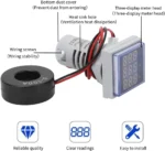 roboway 3 in 1 voltmeter ammeter frequency meter white digital display