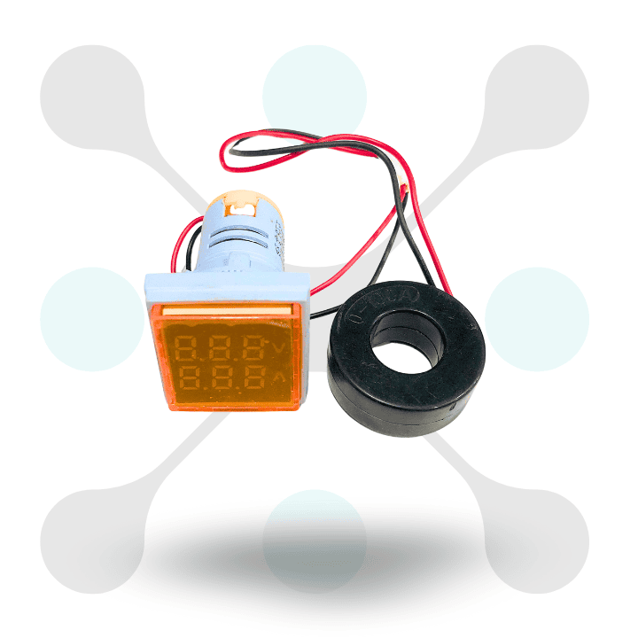 2-Pack 22mm 3-in-1 Digital LED Panel Meter - AC Volt (60-500V), Amp (0-100A), Frequency (20-75Hz)