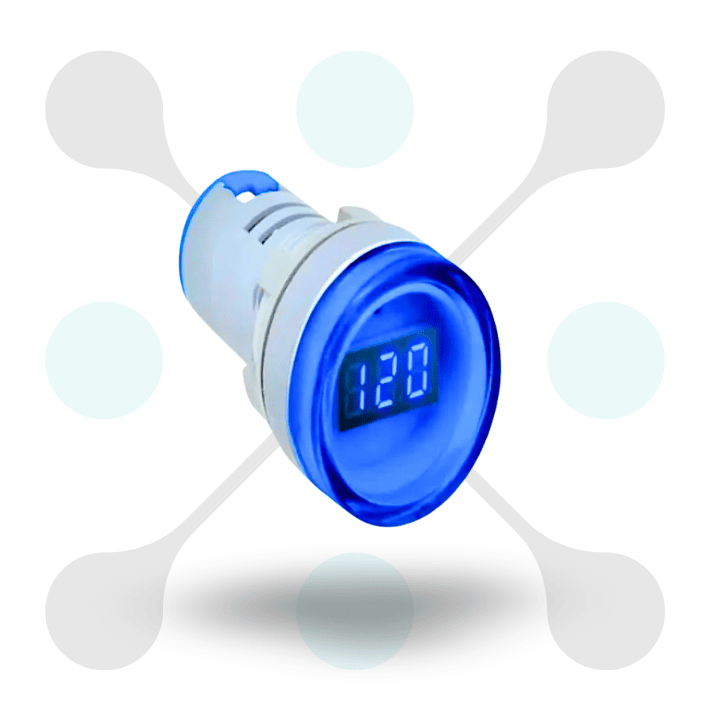 roboway Blue AC20-500V 22mm AD16-22DSV digital voltmeter Indicator with Big Digital Tube