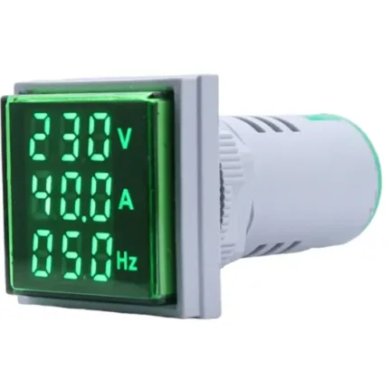 roboway green digital display 3 in 1 ac 60 500v 100a voltmeter ammeter frequency meter 22mm signal light led lamp indicator with ct